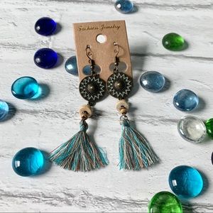 Boho Small Pendant & Tassel Earrings